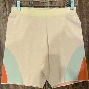 Mystree Color Block Sweater Shorts Pink Small